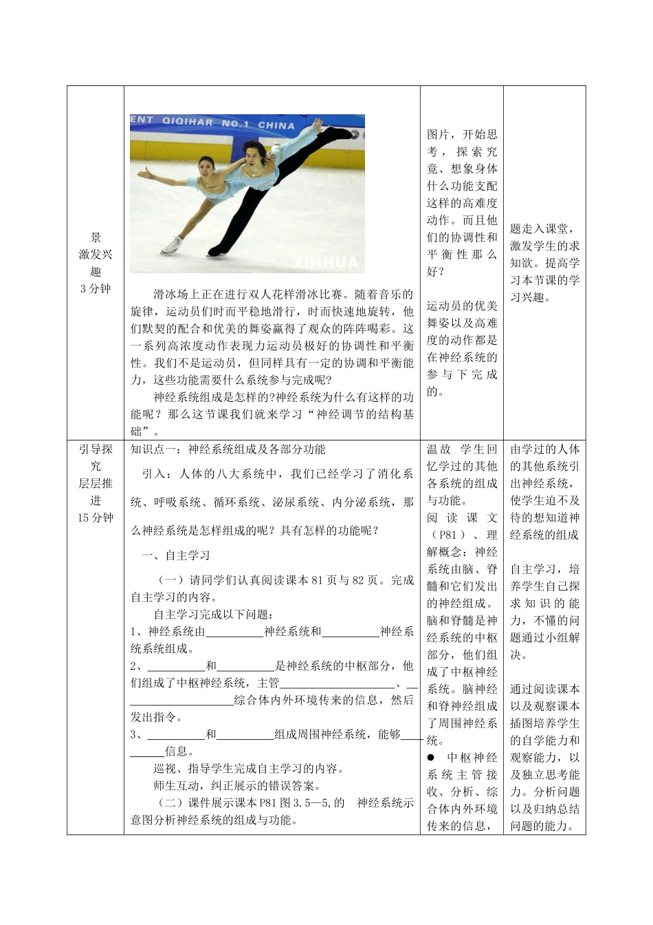 七年级生物下册 第五章 第二节神经调节的结构基础（第1课时）教案（新版）济南版-（新版）济南版初中七年级下册生物教案_第2页
