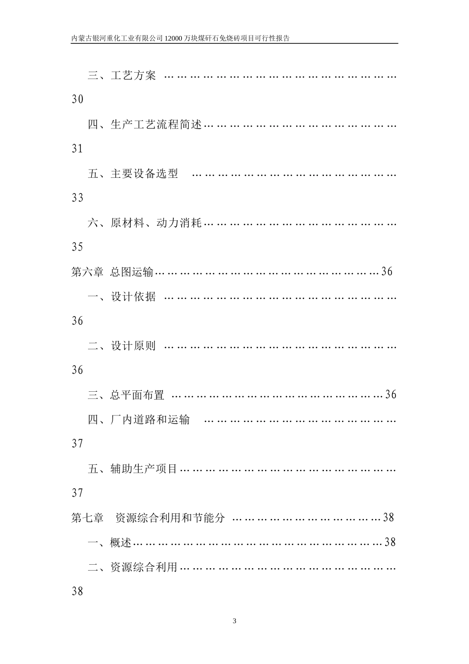 化工业公司煤矸石粉煤灰砖项目可行性报告_第3页