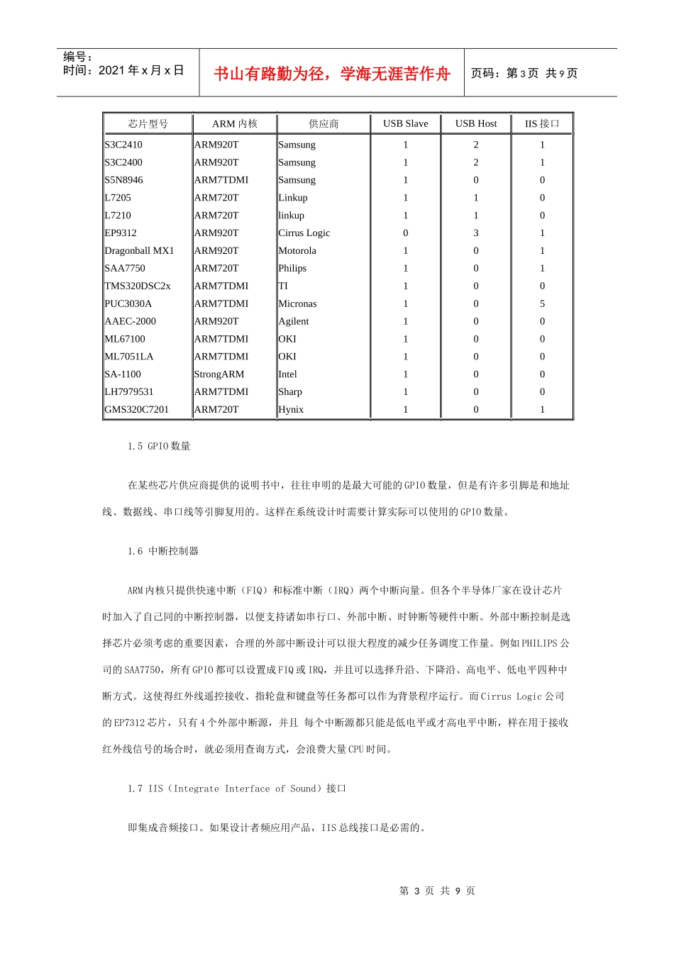 32位RISCCPUARM芯片的应用和选型_第3页