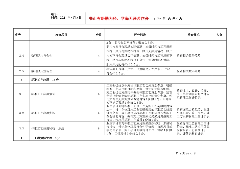 110(66)千伏输电线路达标投产和优质工程标准评分表_第2页