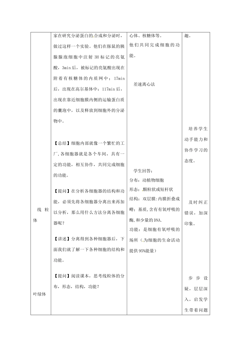 高中生物 《细胞质》教案 浙科版必修1_第2页
