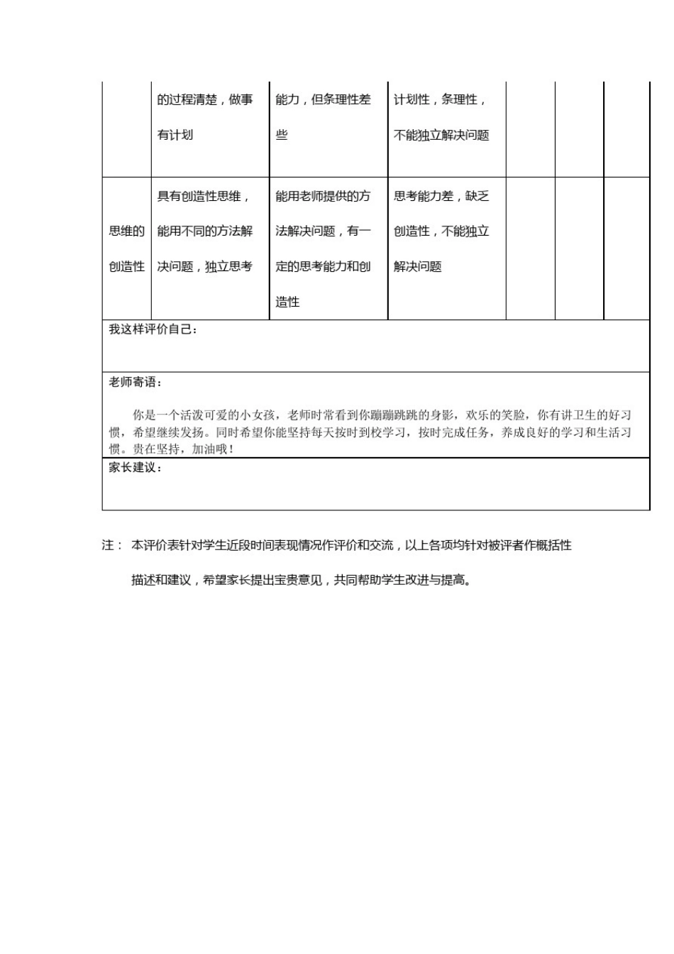 小学二年级班主任常用表格家校联系表(七套)_第3页