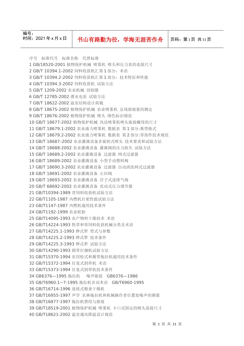 农业机械标准目录_第1页