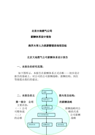 北京大地燃气公司薪酬体系设计报告(doc 19)