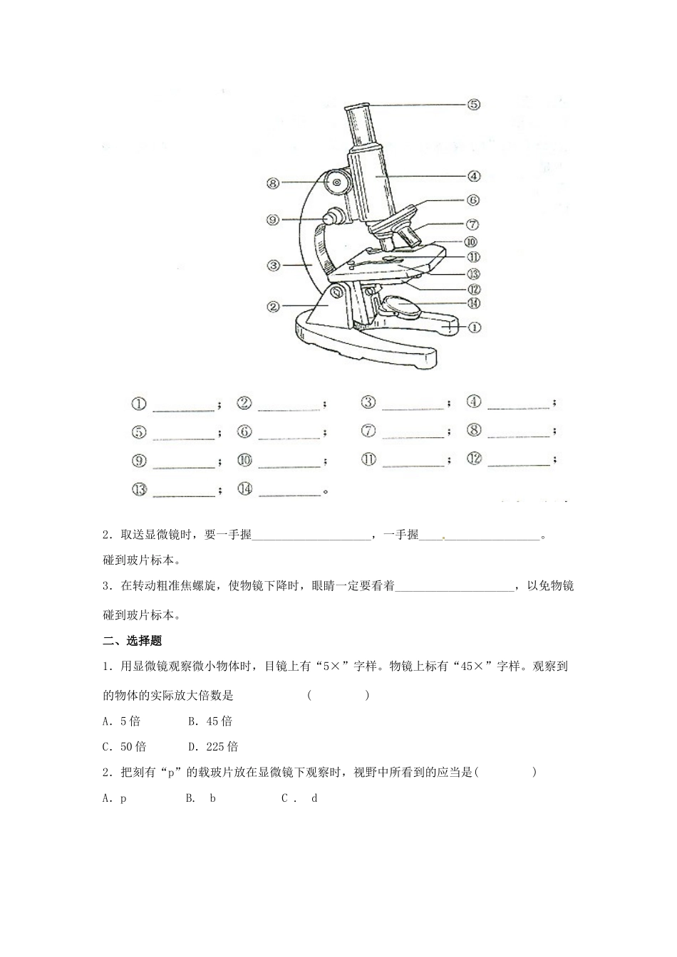 七年级生物上册 2.1 探索生命的器具1教案 苏教版_第3页