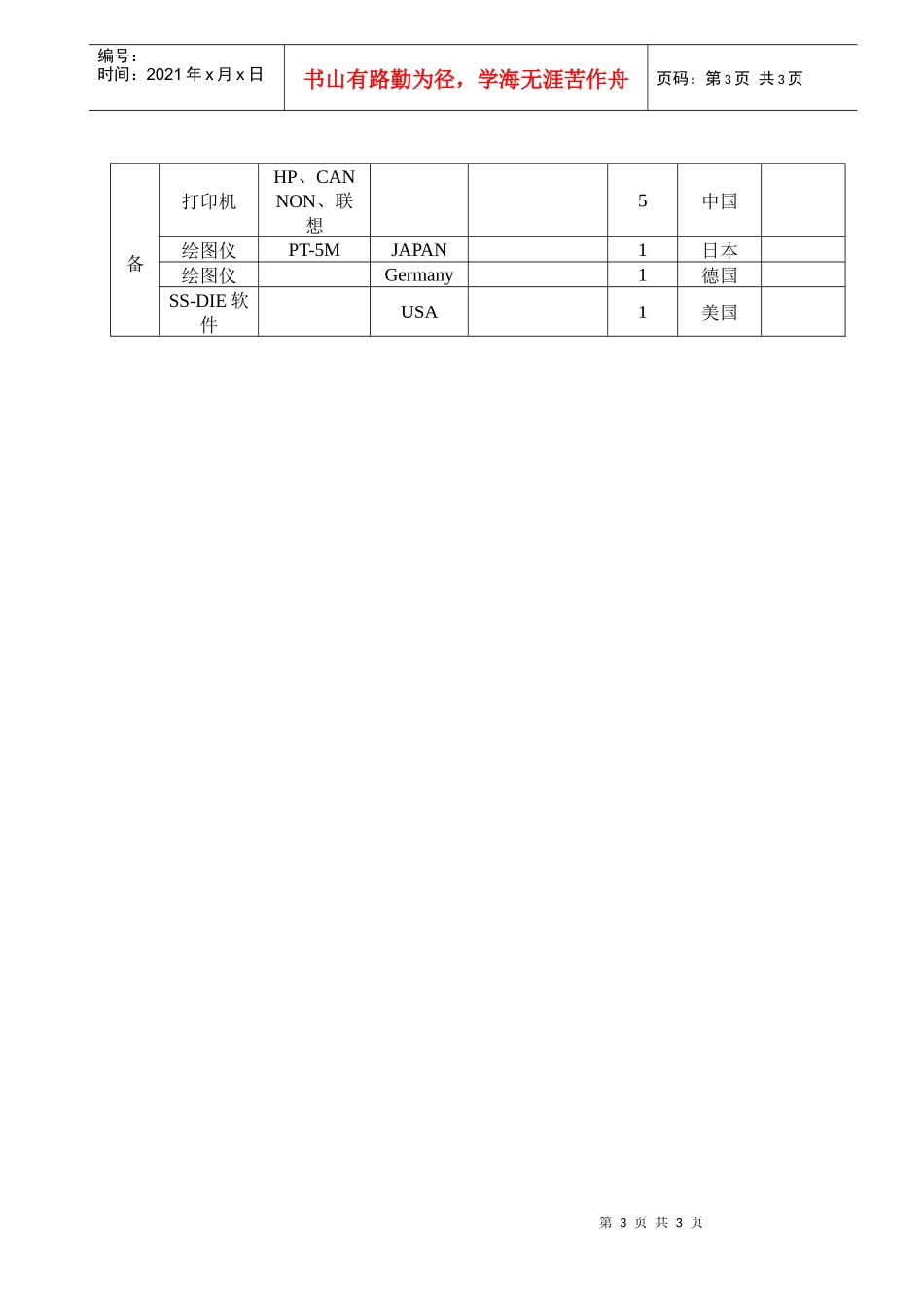公司设备详细清单列表-北京康迪普瑞模具技术有限公司主要设_第3页