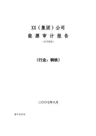 xx能源审计报告(范本)