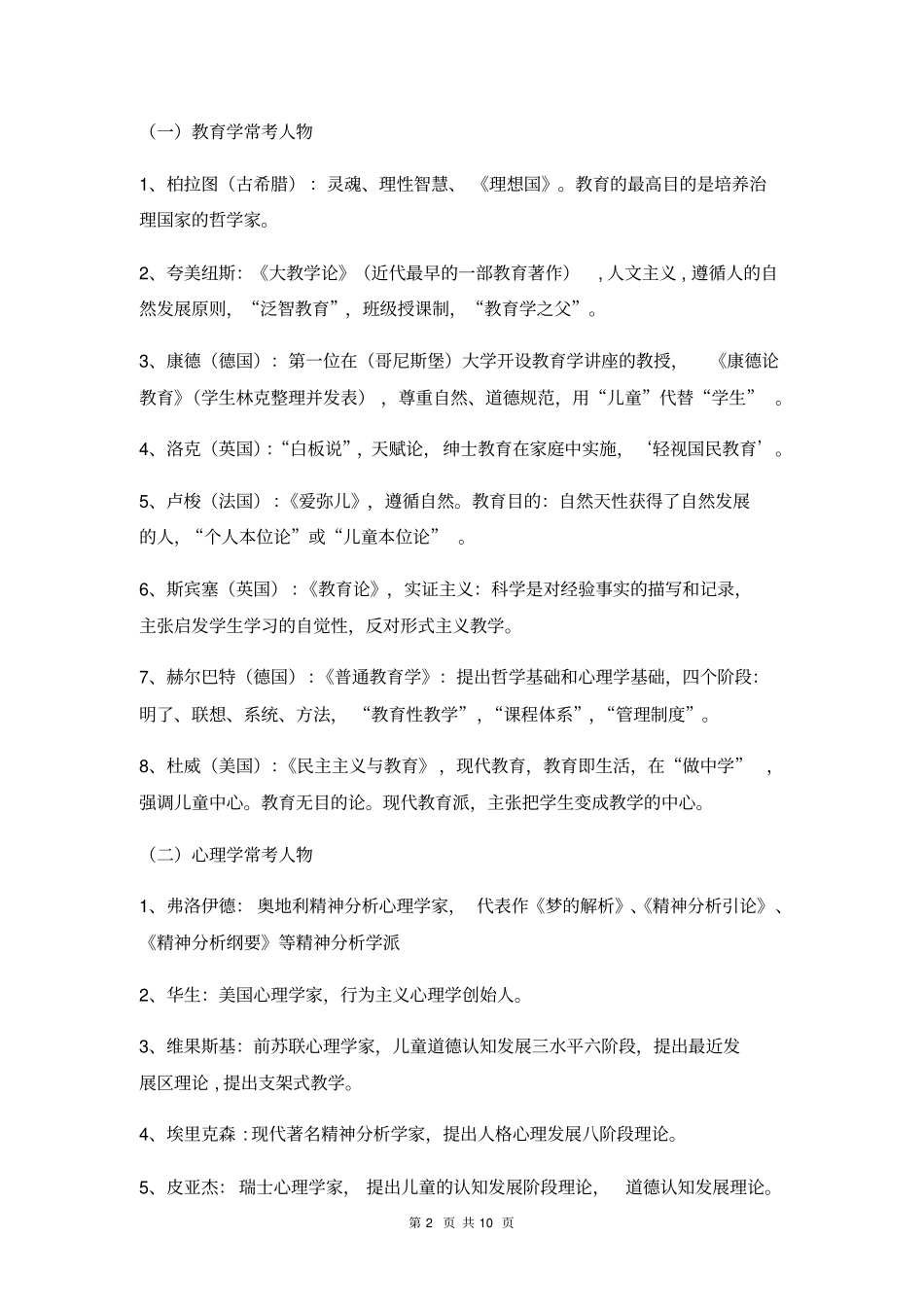 吐血整理-教育学常考人物_第2页
