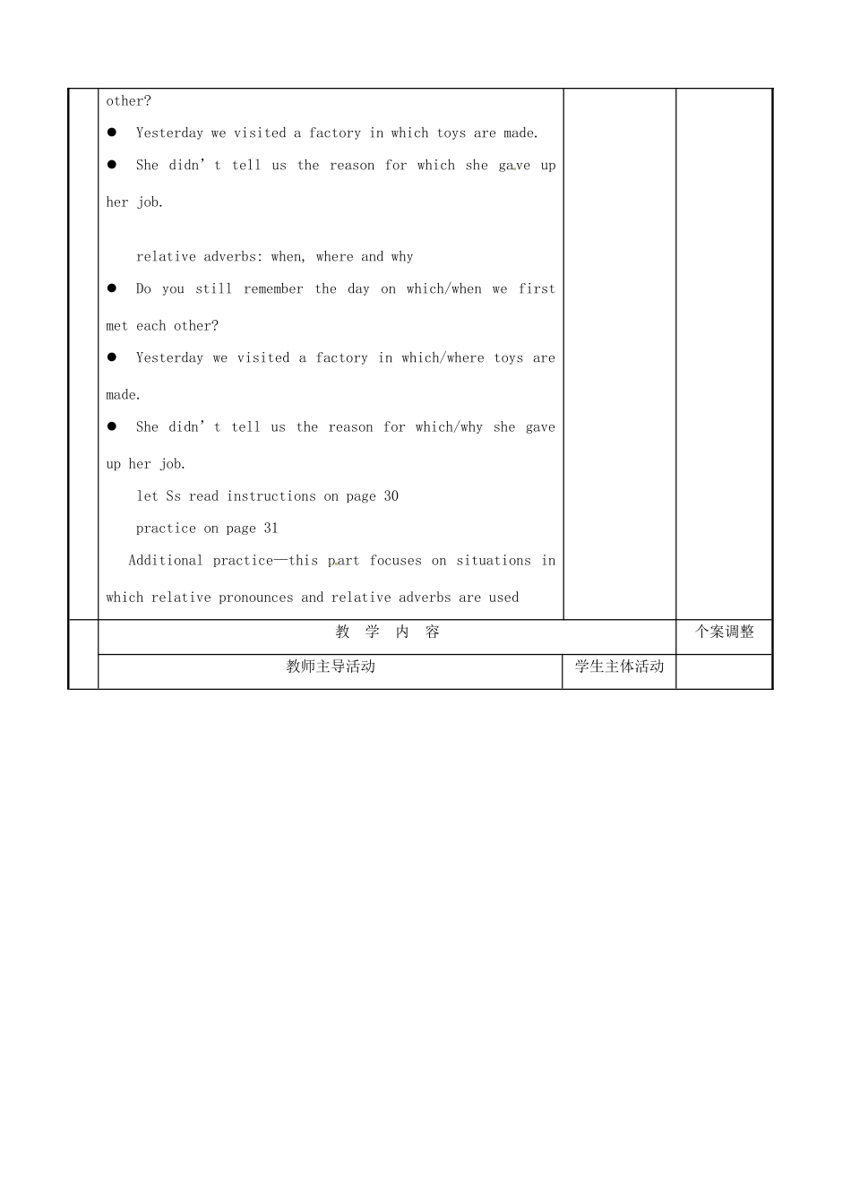 高中英语 Module 1 Unit 2 Growing pains Grammar Attributive Clauses（1）教案 牛津泽林版必修1-人教版高一必修1英语教案_第2页