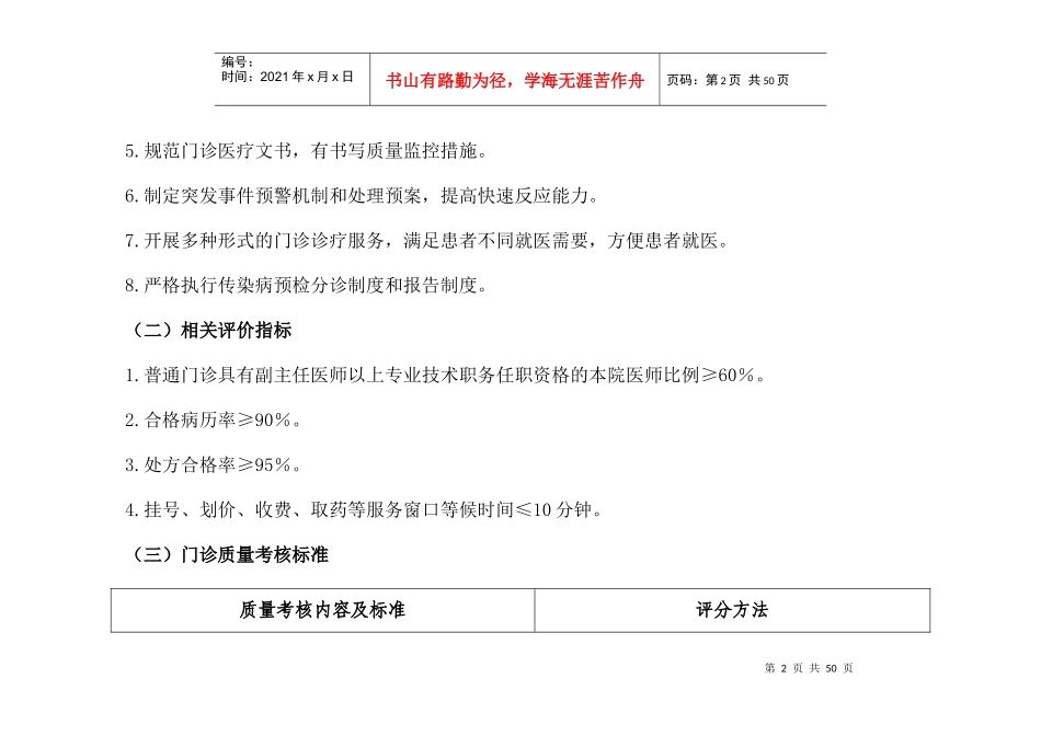 C1医疗质量管理与持续改进的质量考核标准[1]-下_第2页