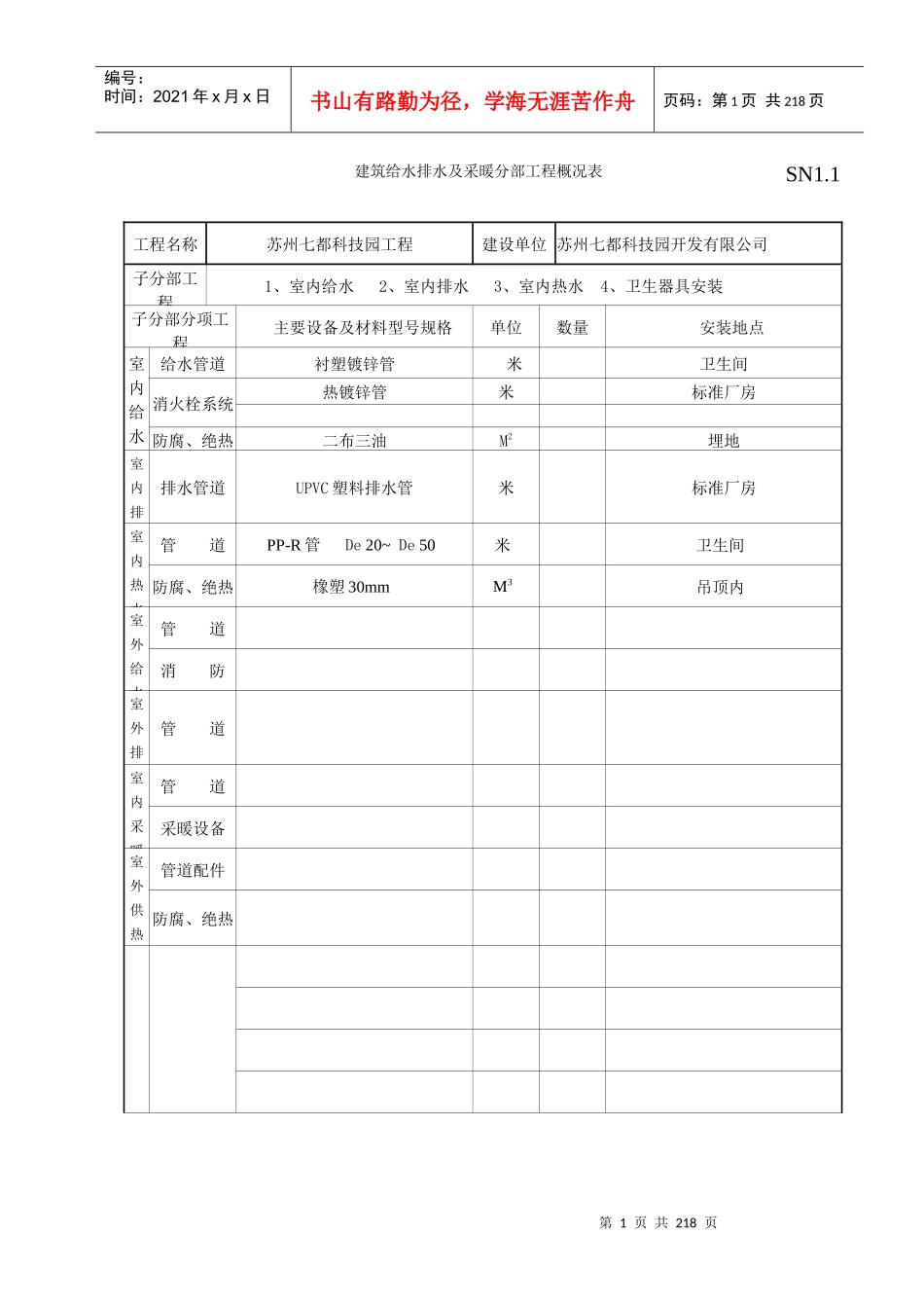 七都科技园工程给排水_第1页