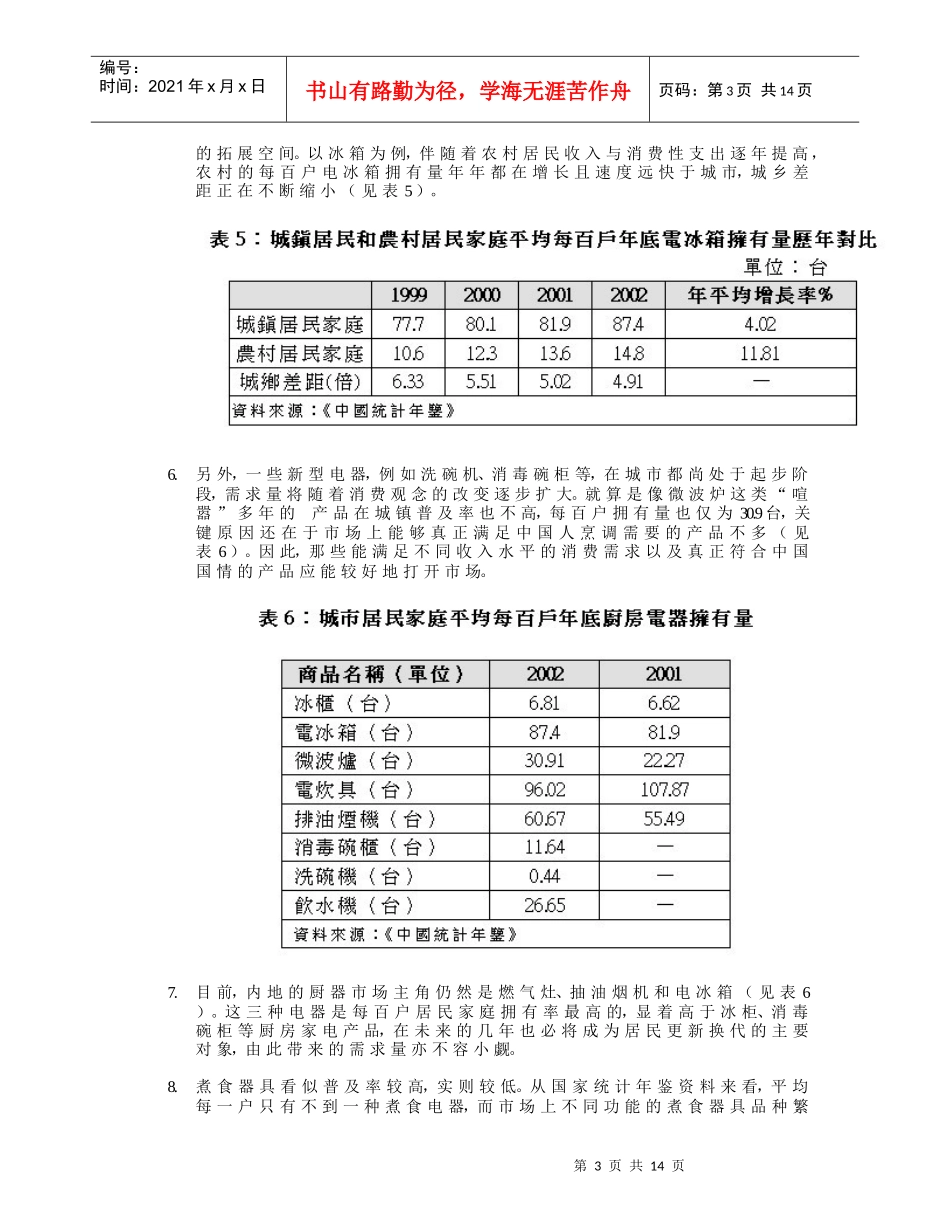 中国厨房电器市场 状况_第3页