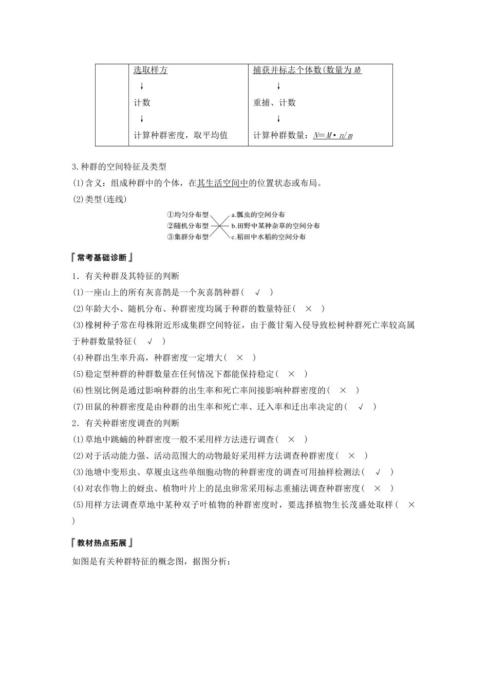 （江苏专用）高考生物新导学大一轮复习 第九单元 生物与环境 第30讲 种群的特征和数量变化讲义（含解析）苏教版-苏教版高三全册生物教案_第2页