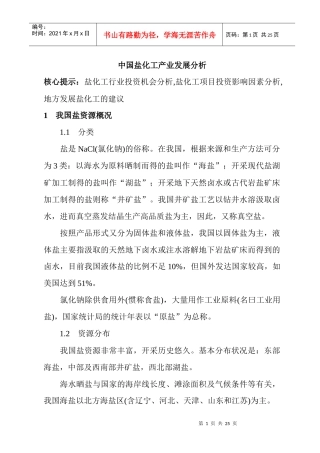 中国盐化工产业发展分析4702732810