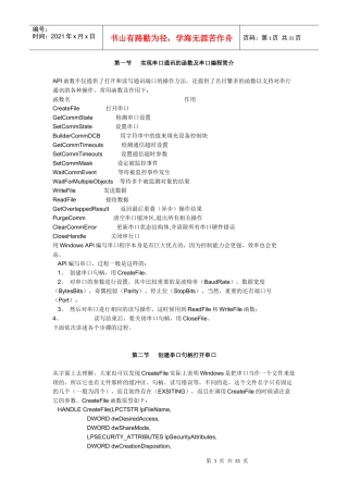 API串口通信实例