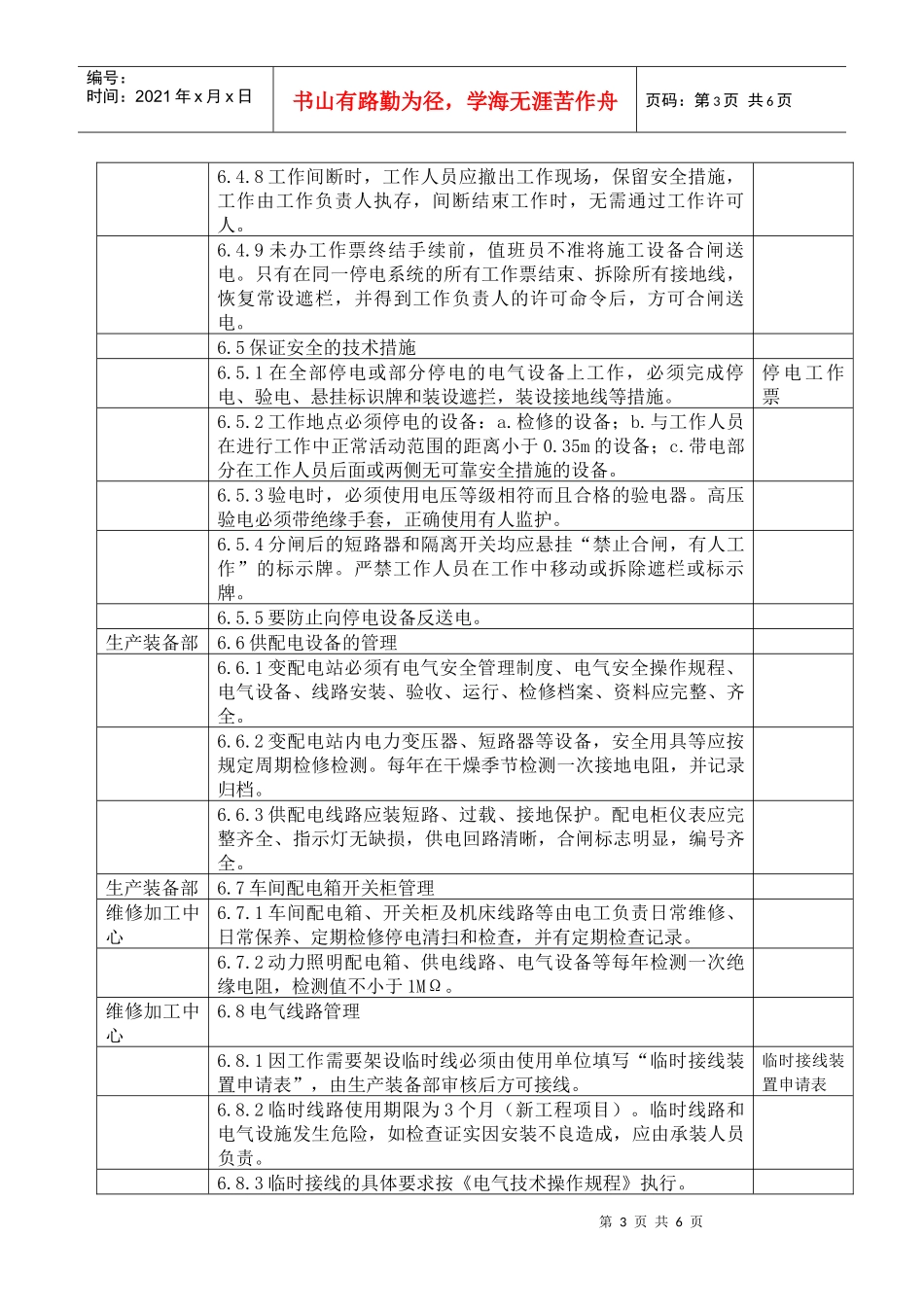 东风车身部件公司电气作业安全控制程序_第3页