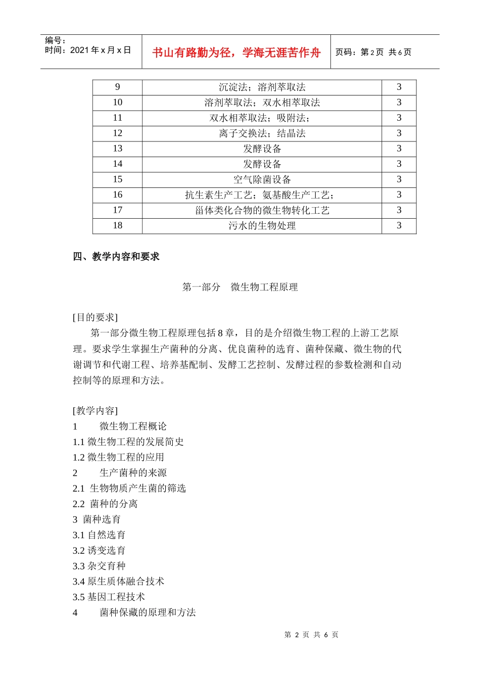 《微生物工程》教学大纲_第2页