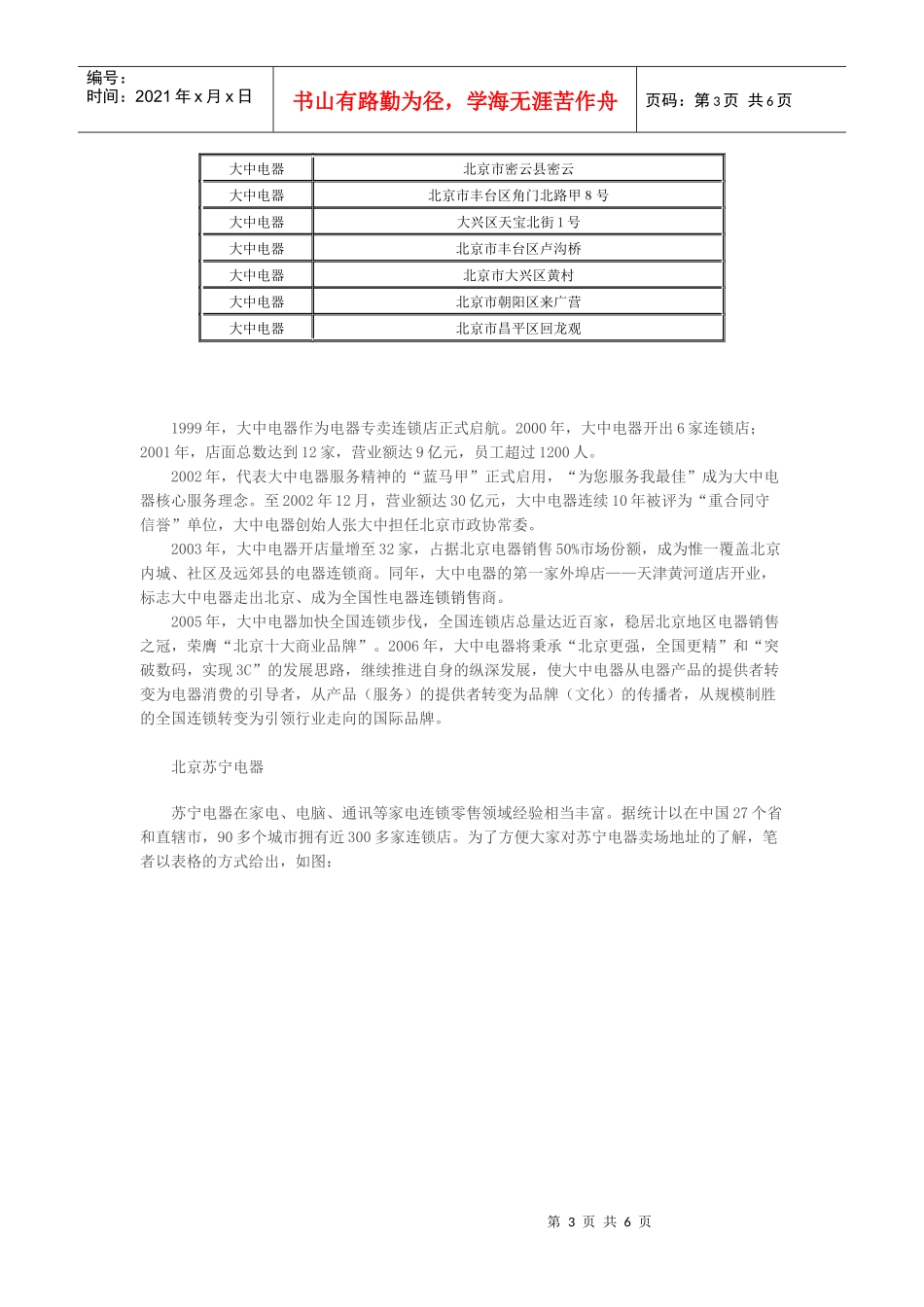 北京四大家电零售商各店地址分布盘点_第3页