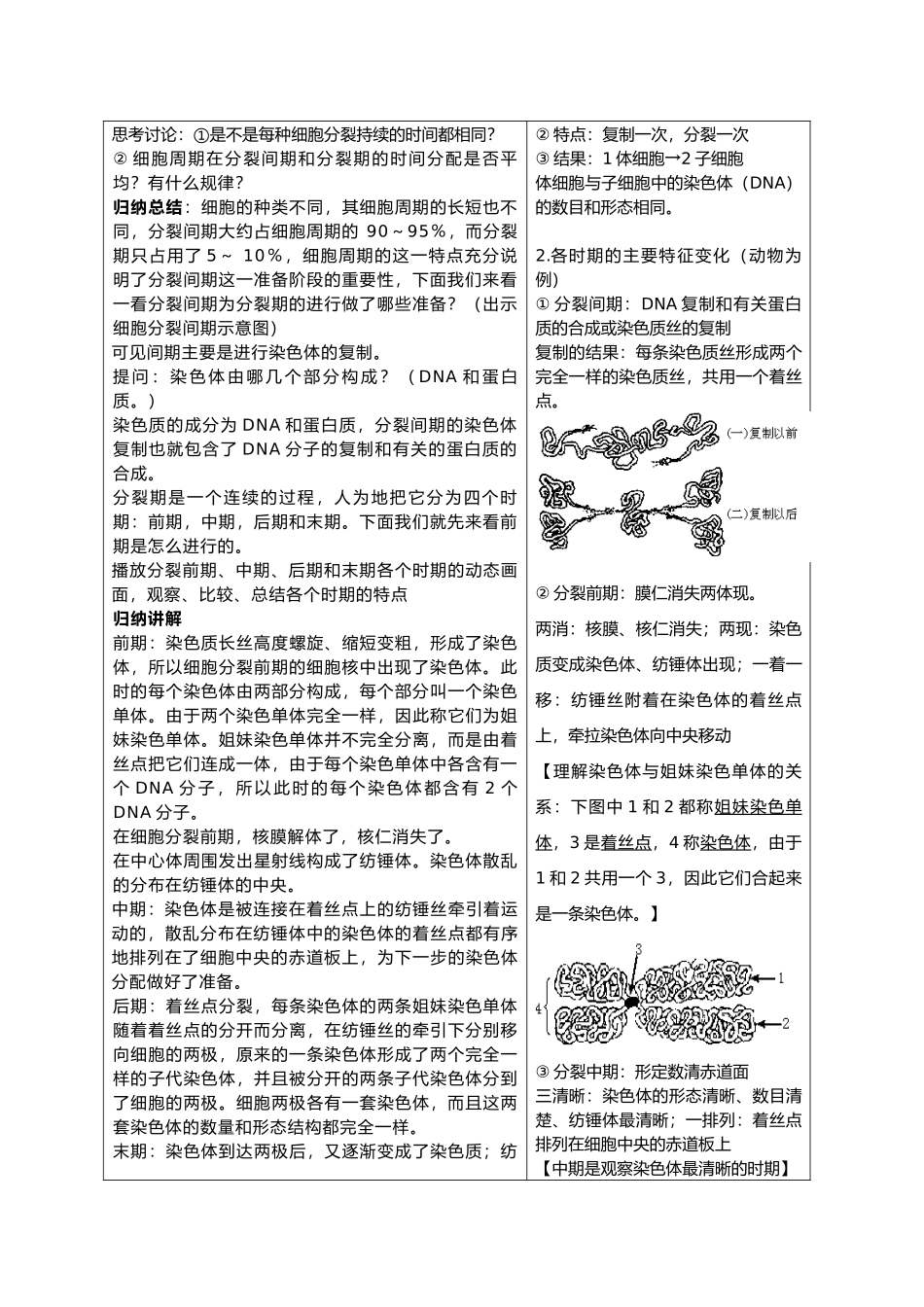 高中生物课题：细胞的增殖1教案新人教版必修1_第2页