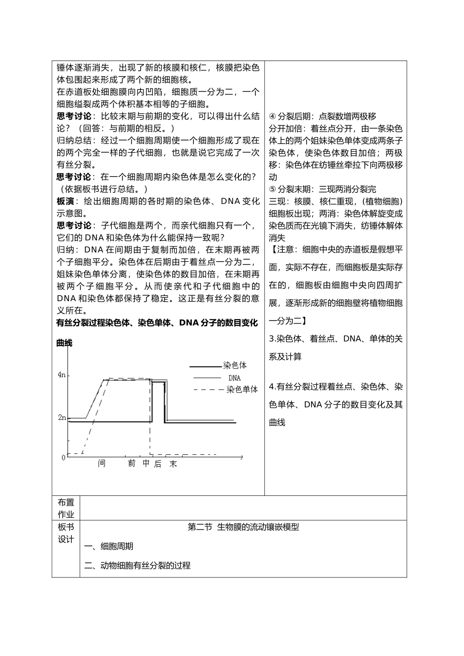 高中生物课题：细胞的增殖1教案新人教版必修1_第3页