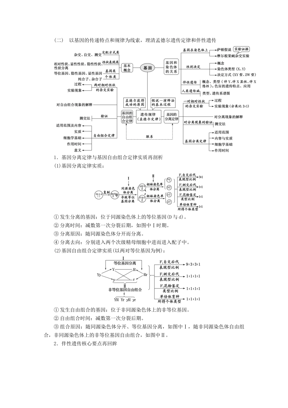 高考生物一轮复习 第五单元 遗传的基本规律与伴性遗传单元综合理精选教案-人教版高三全册生物教案_第2页