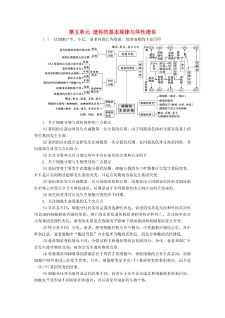 高考生物一轮复习 第五单元 遗传的基本规律与伴性遗传单元综合理精选教案-人教版高三全册生物教案