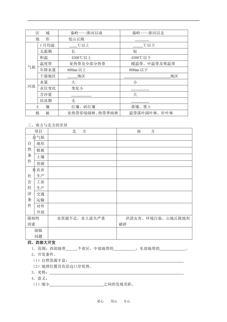 高中地理 第一章第一节区域发展差异教案 湘教版必修3_第2页