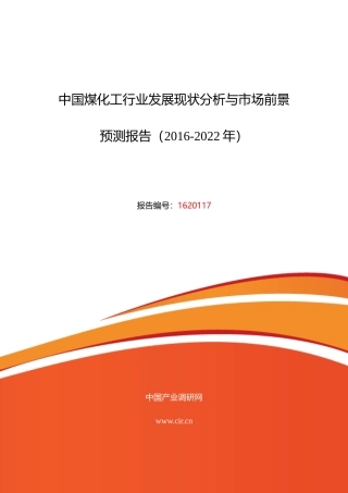 XXXX年煤化工现状及发展趋势分析