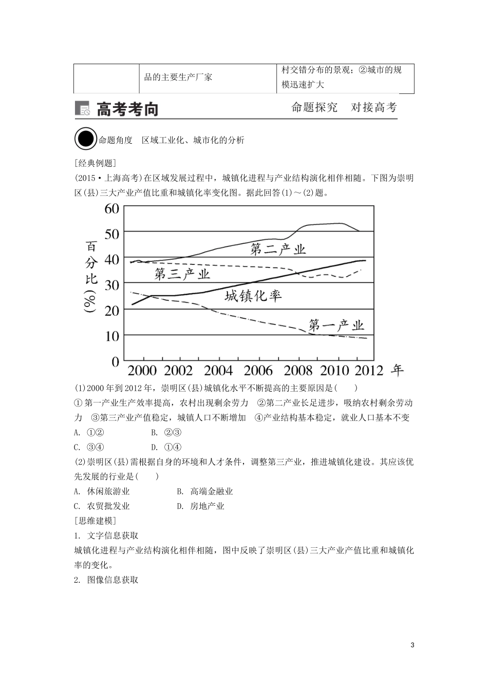 （锁定高考）高考地理一轮总复习 第十六章 区域经济发展 第2讲 区域工业化与城市化——以我国珠江三角洲地区为例讲义（含解析）新人教版-新人教版高三全册地理教案_第3页