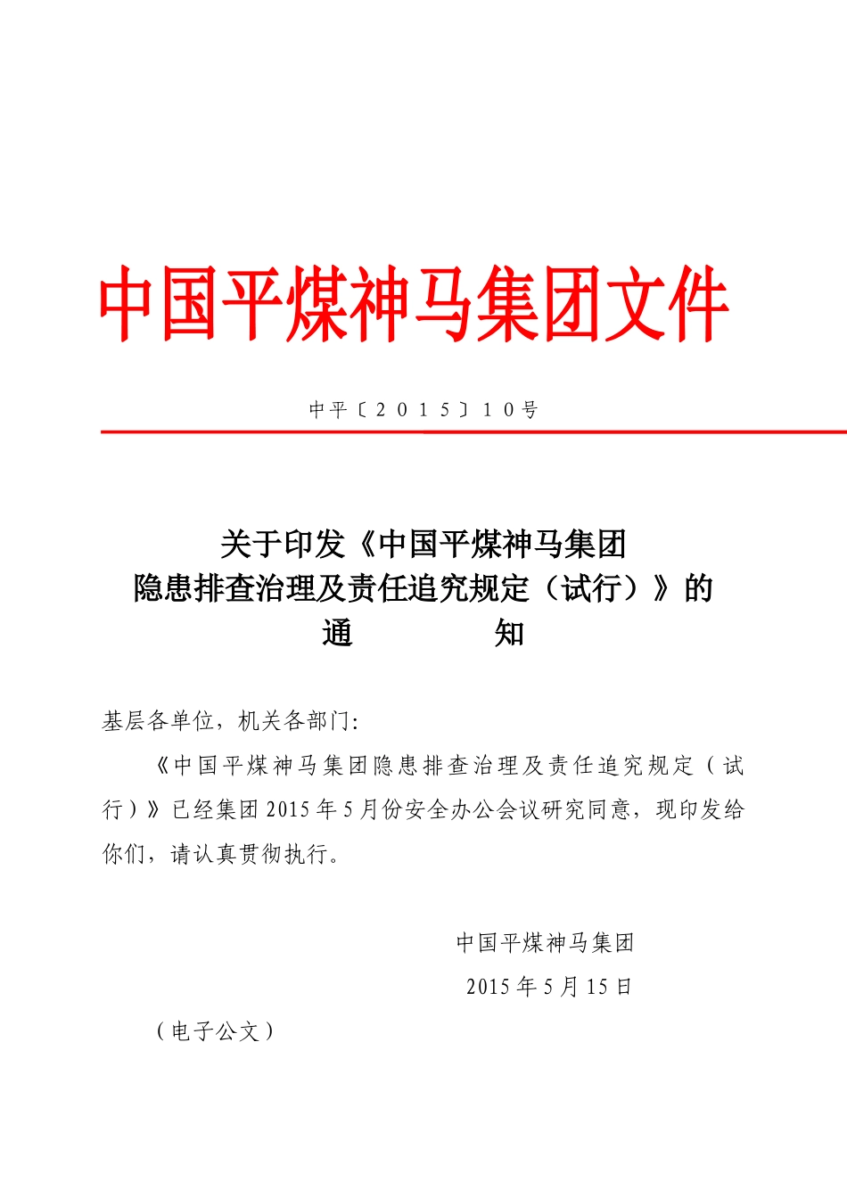 《中国平煤神马集团隐患排查治理及责任追究规定(试_第2页