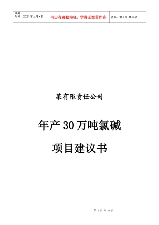 化工项目建议书