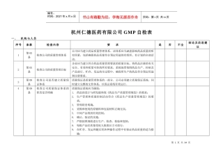 医药有限公司GMP自检表
