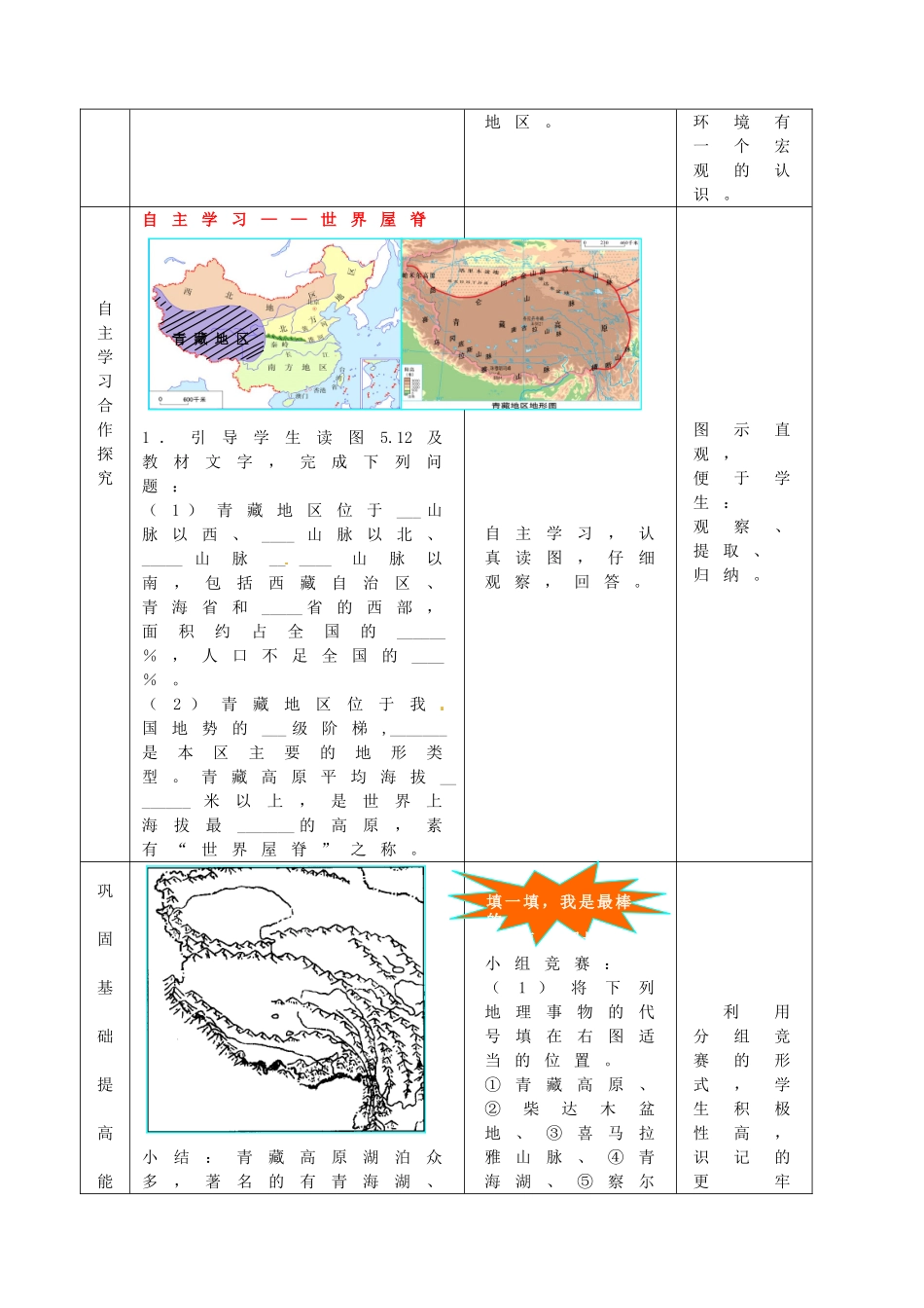 山东省枣庄市第四十二中学八年级地理《西北地区和青藏地区（第二课时）》教案_第2页