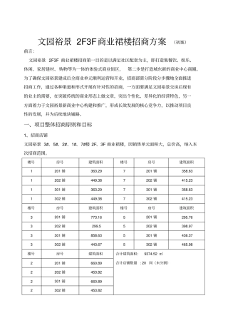 商业裙楼招商方案