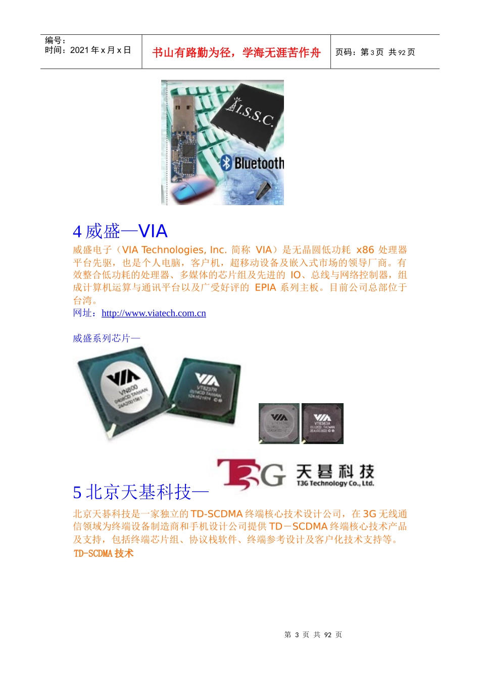 世界知名芯片厂商及其产品介绍_第3页