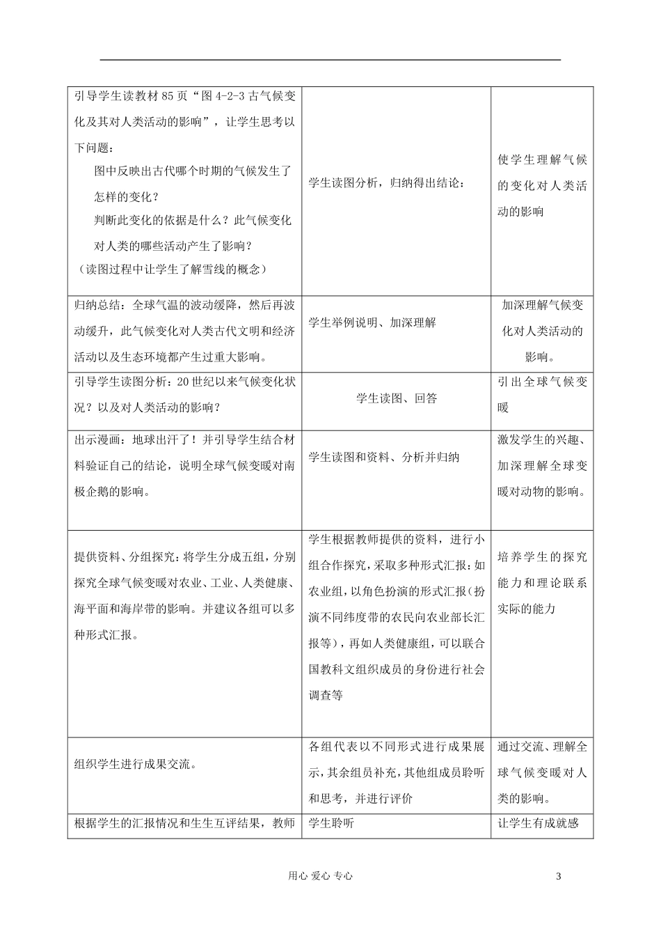 高中地理《全球气候变化对人类活动的影响》教案4 湘教版必修1_第3页