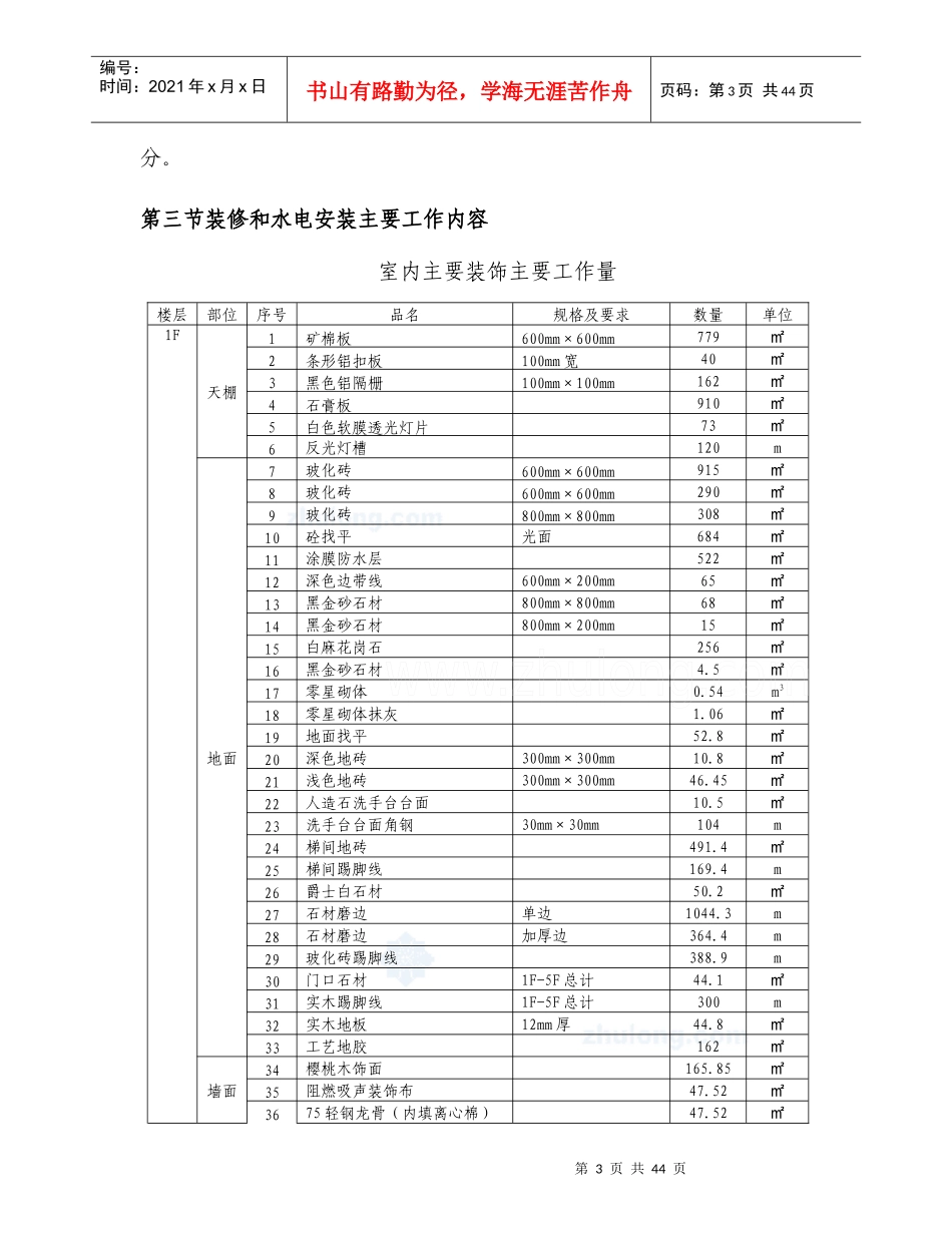 [重庆]办公楼精装修劳动力、机械设备计划_第3页