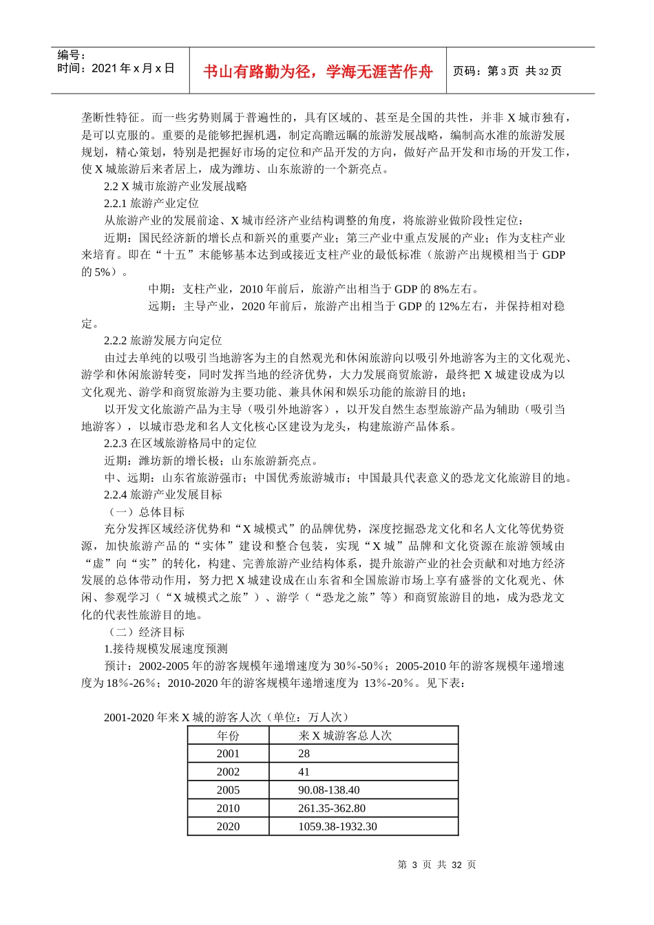 X城市旅游产业发展总体规划(1)_第3页
