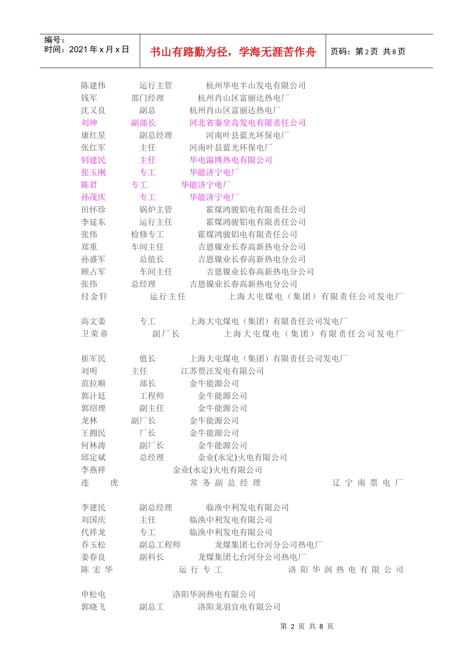 全国电力行业单位及各部门_第2页