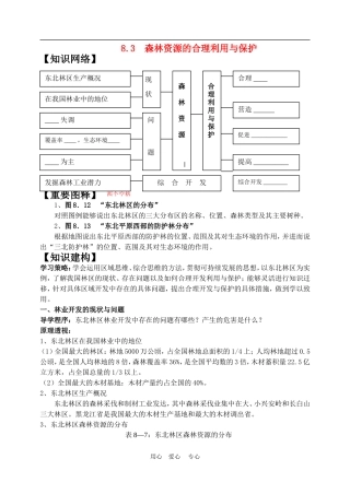 高中地理： 森林资源的合理利用与保护教案3 人教版选修2