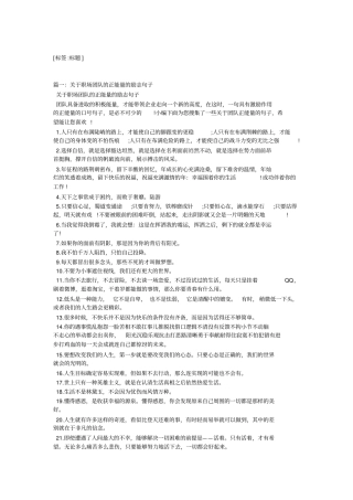 团队经典励志语录大全