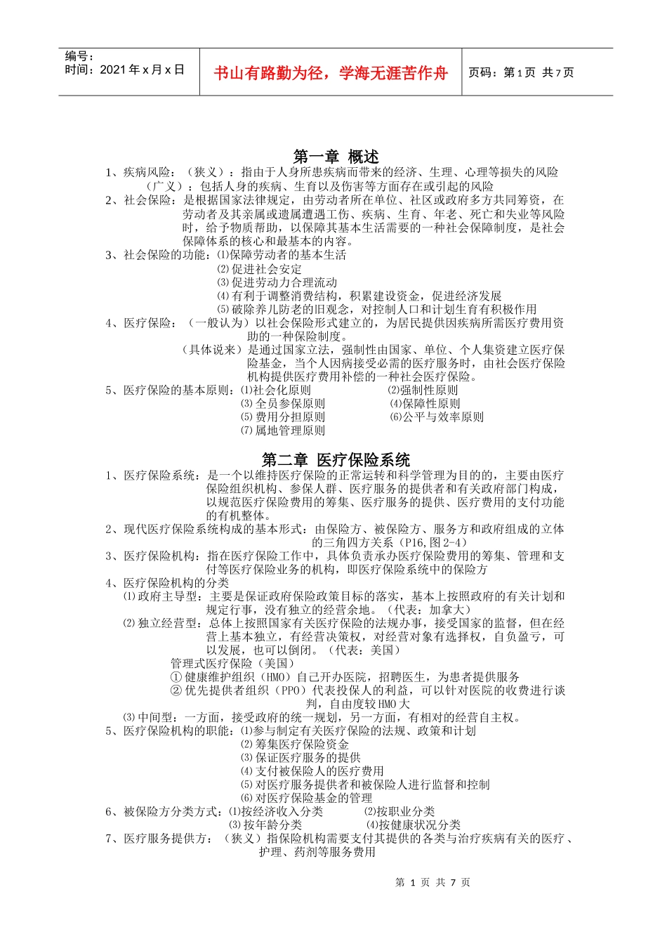 医疗保险重点_第1页