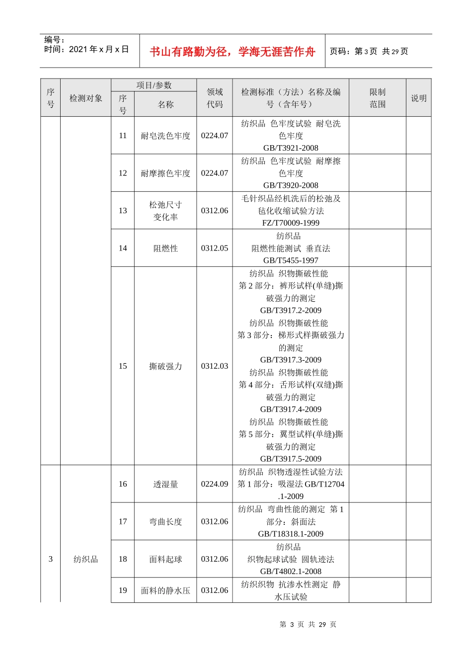 东标橡塑检测中心安全防护用品、纺织品、橡胶塑料制品检测认证范围_第3页