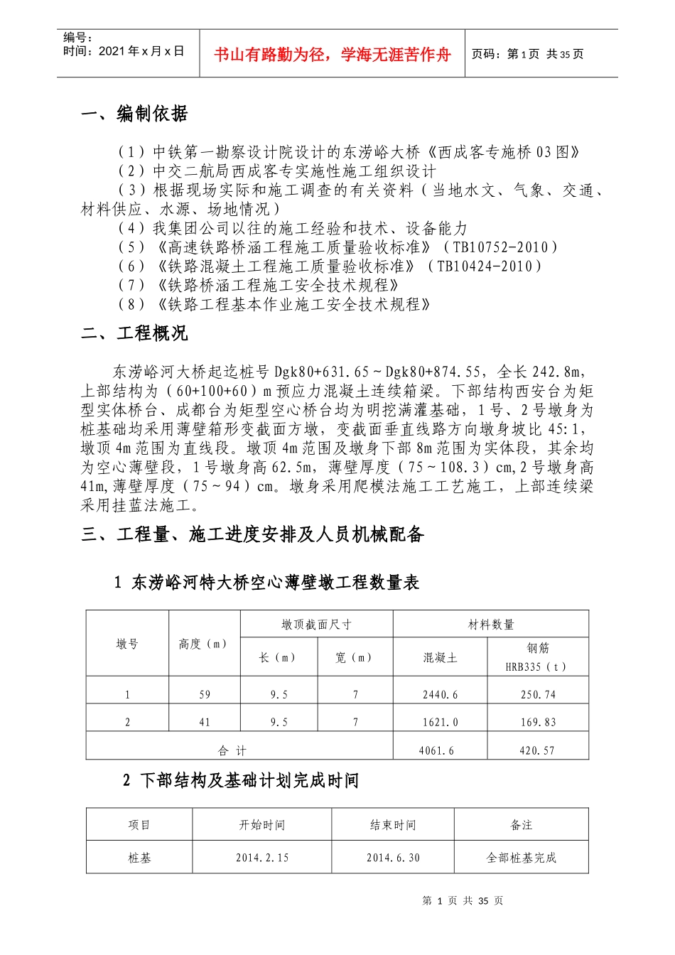 东涝峪大桥施工安全专项方案_第1页