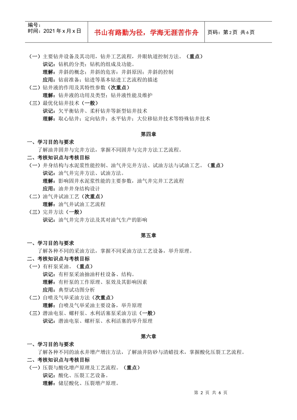 06337石油工程-考试大纲_第2页