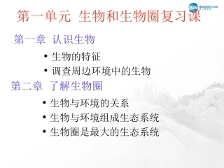 山东省临沂市蒙阴县第四中学七年级生物上册 第一单元 生物与生物圈复习课件 （新版）新人教版