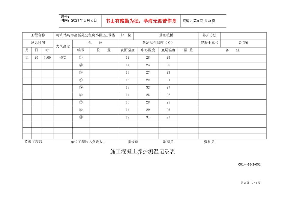 冬季施工混凝土浇筑测温记录表(DOC44页)_第3页