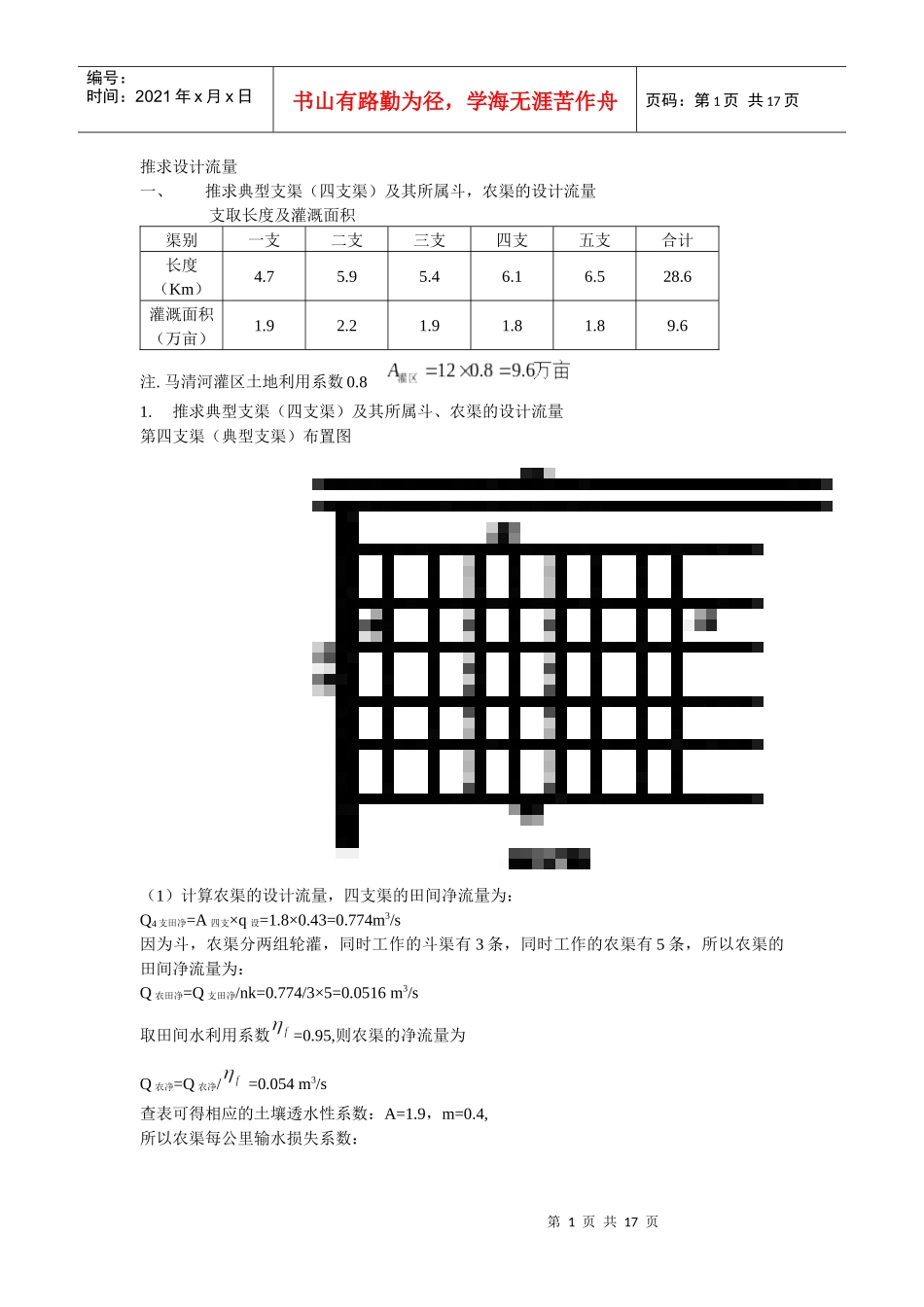农田水利渠道流量设计_第1页