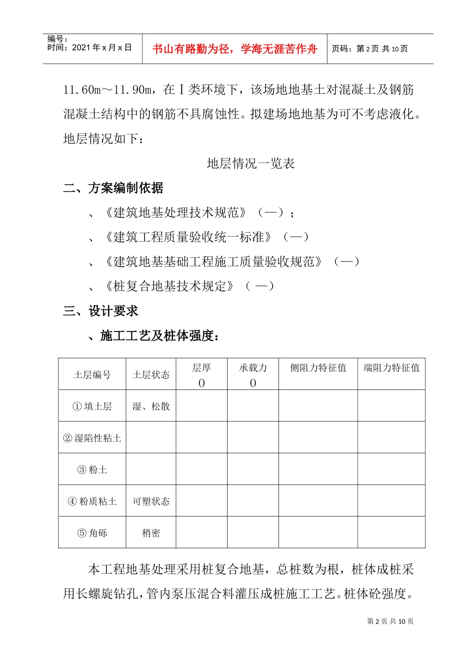 CFG（水泥粉煤灰碎石桩）施工组织设计方案(DOC13页)_第2页