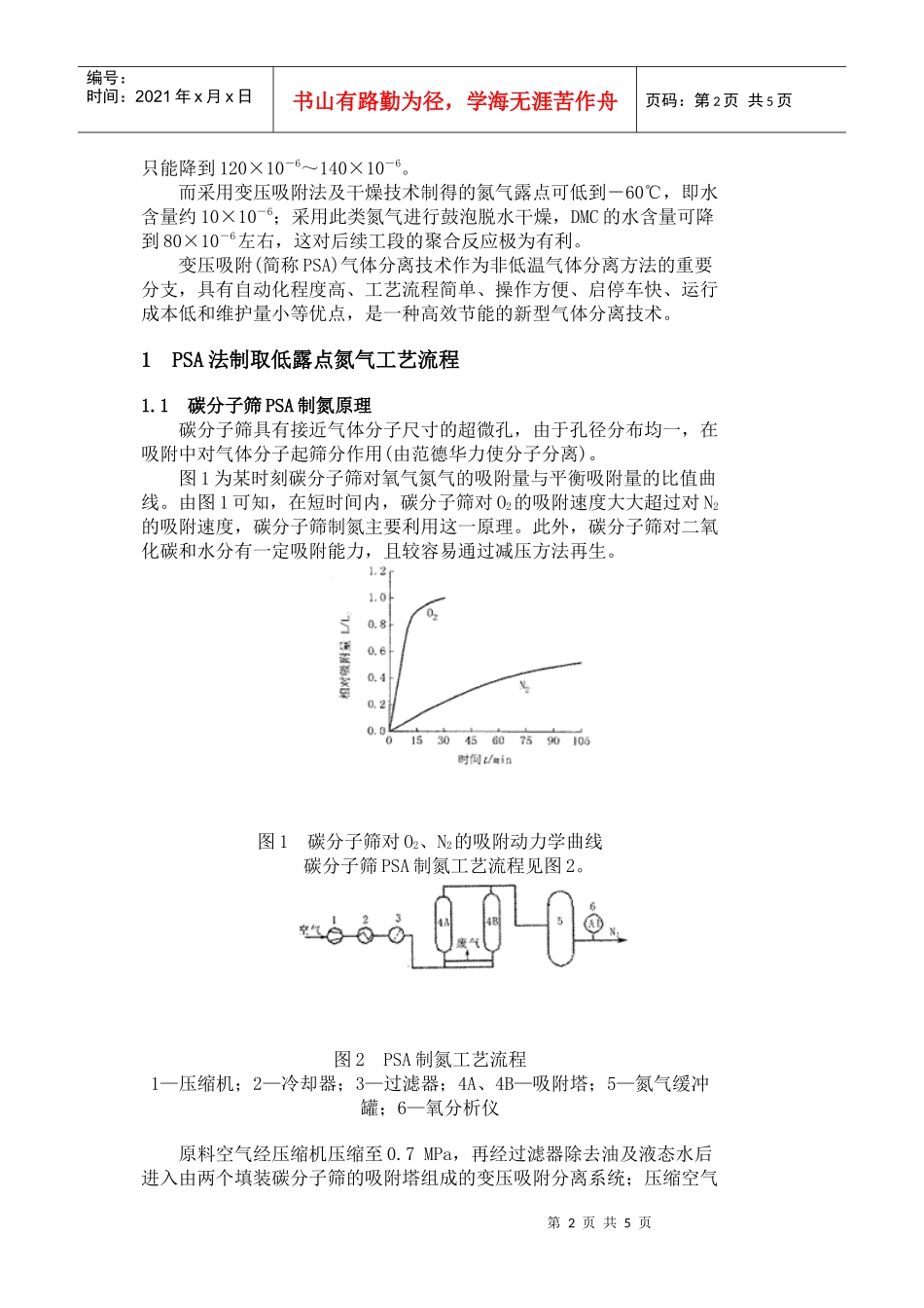 PSA法低露点氮气装置在HTV硅橡胶生产中的应用_第2页